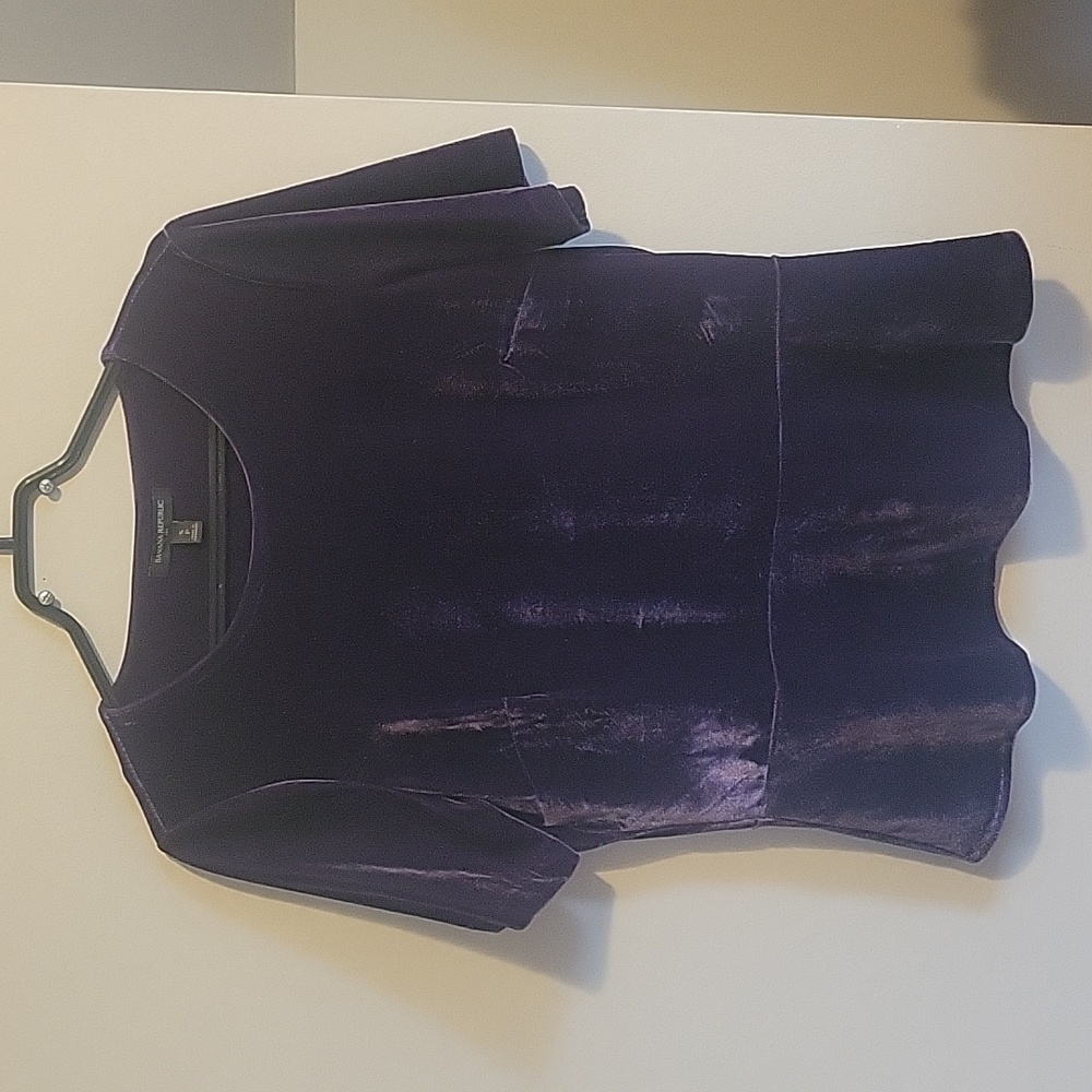 Purple Velvet Peplum Top